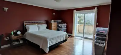 Pier 1 Queen size Headboard +Bed frame+Mattress+Boxspring, purchased this summer and only used for a...