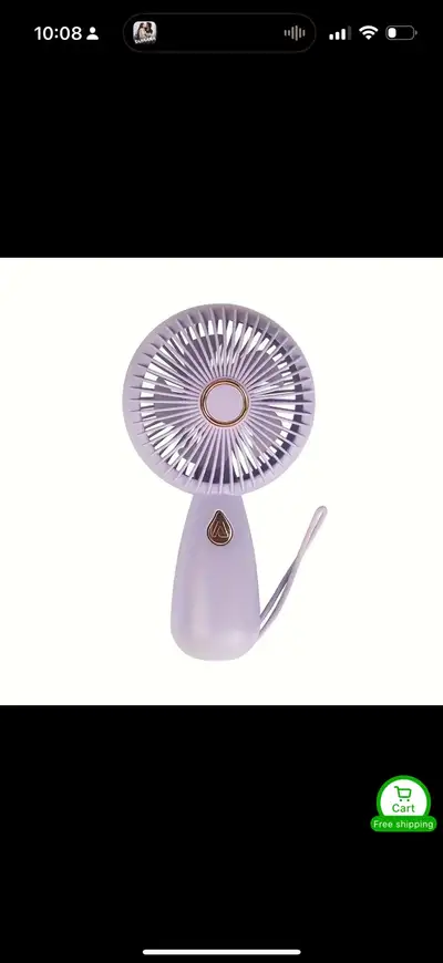 Portable Personal Mini Fan with Rechargeable Battery, 3 Speeds & LED Night Light.
