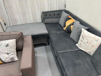Large Grey Sofa with Ottoman brand new 