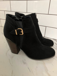 Black Suede Ankle Boot Size 7.5