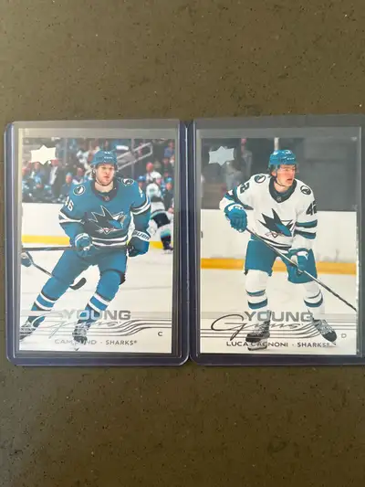 2025-2026 Upper Deck Series One Young Guns Cam Lund #242 San Jose Sharks Luca Cagnoni #213 San Jose...