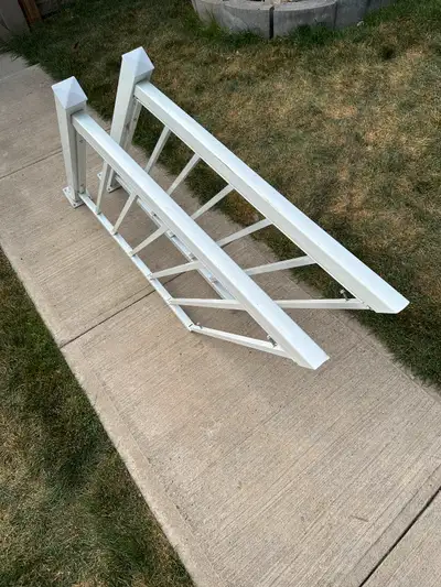 Pair Of White 3 Step Aluminum Deck Railing Stairs, View more