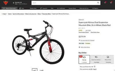 Supercycle Nitrous Dual Suspension Mountain Bike, View more