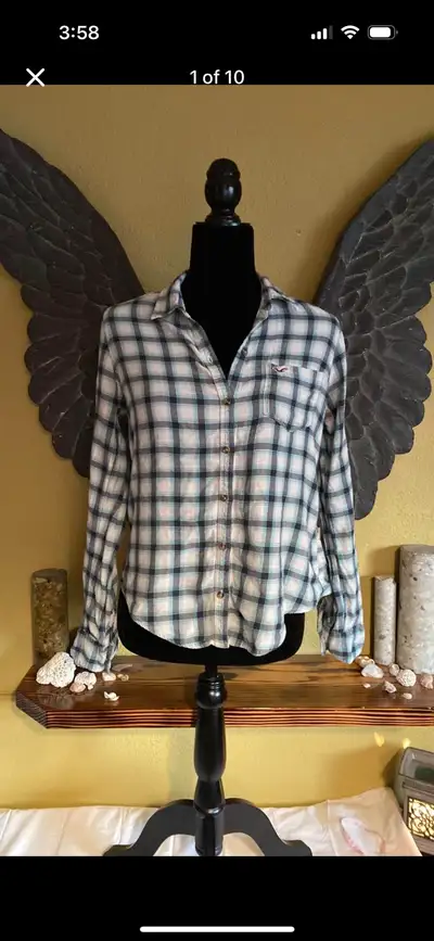Hollister Blue Plaid Button Up Shirt, View more