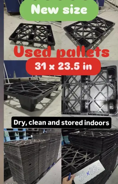 MINI PALLETS !!! New size in stock! CLEAN DRY 31 x 23.5 inch pallets. SUPER strong and great to hold...