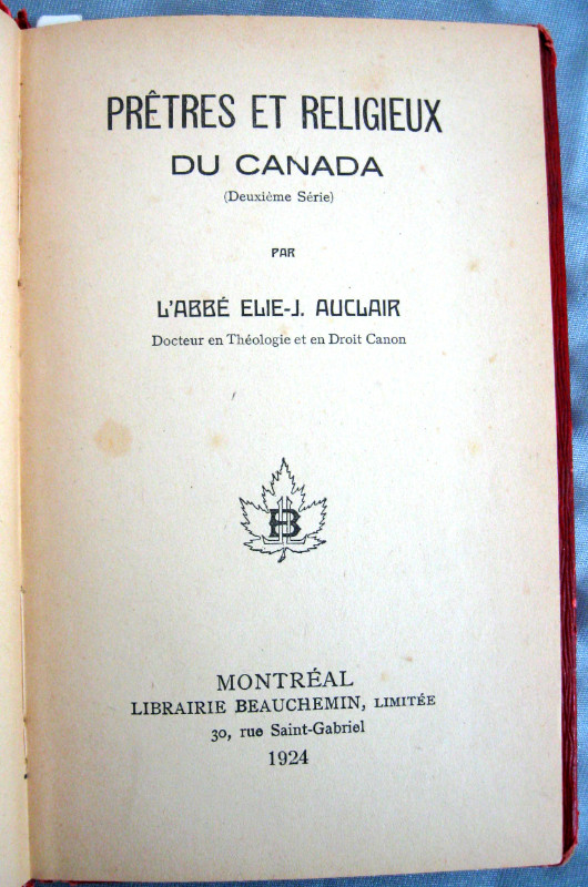 COLLECTION MONTCALM ..PRETRES et RELIGIEUX DU CANADA 1832-1913 dans Art et objets de collection  à Ouest de l’Île - Image 2