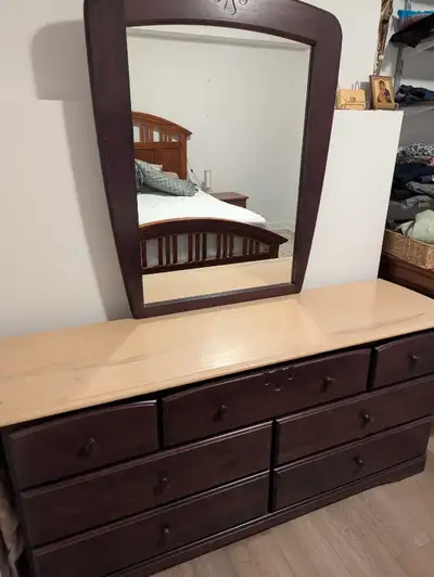 Dresser with 7 drawers & mirror, View more
