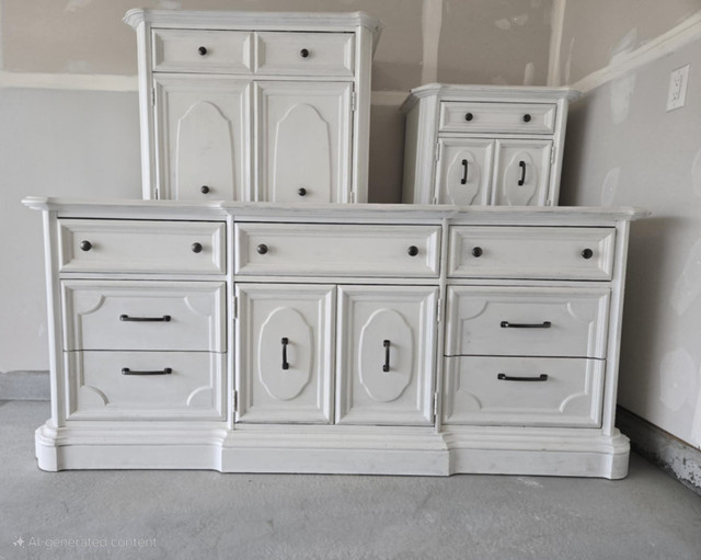 Solid wood refinished dresser set in Dressers & Wardrobes in Strathcona County