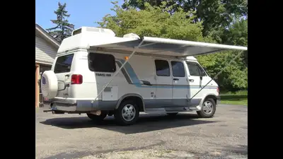 NORSEMAN APOLLO 8' ALUMINUM AWNING. ALL ALUMINUM CONSTRUCTION. HEAVY DUTY AWNING FABRIC. READY TO US...