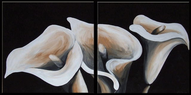 Fragile Beauty 48"x24" Original Art Hand-Painted Lily Painting in Home Décor & Accents in Saskatoon - Image 3