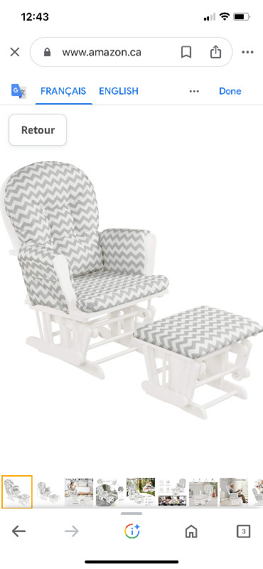 Glider and Ottoman Set, Wooden Rocking Chair in Chairs & Recliners in St. John's - Image 2