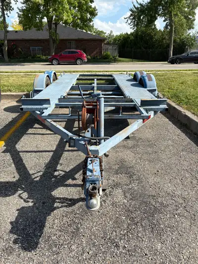 Multi use trailer for sale . Was used to move small cars Home made , hydraulic brakes , selling as i...