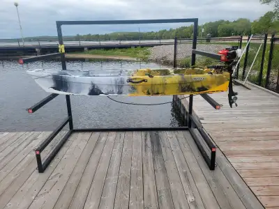 Fishing kayak for sale, winner sleek pro model with pedal drive, seat (not shown in photos), rod hol...