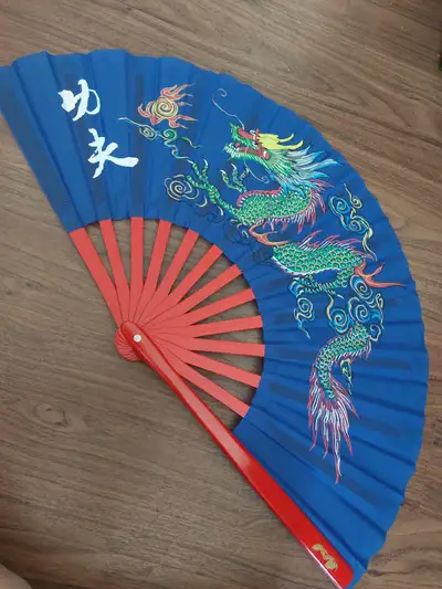 blue dragon tai chi kung fu fan, View more