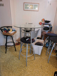 Bar table and 4 chairs