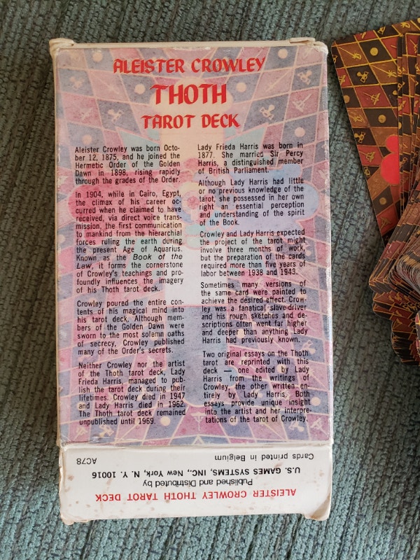 Vintage Aleister Crowley Thoth Tarot Deck, Large Size, 1978 Arts