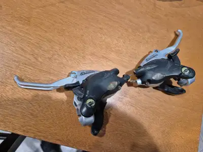 Shimano bicycle 3x7 shifter set, View more