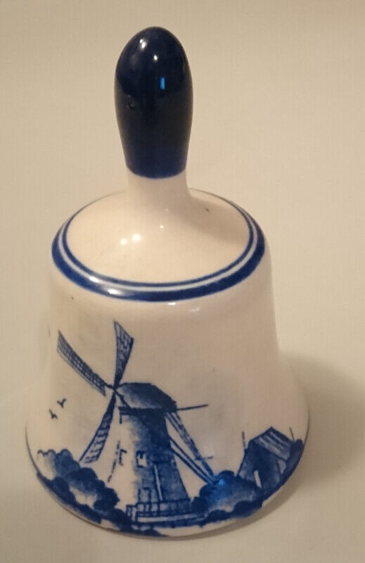 Vintage Delft Porcelain Bell with Blue and White Windmill in Arts & Collectibles in Oshawa / Durham Region