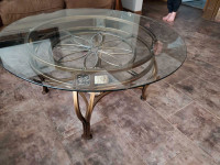 Round Glass & Metal Coffee Table