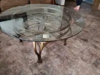 Round Glass & Metal Coffee Table