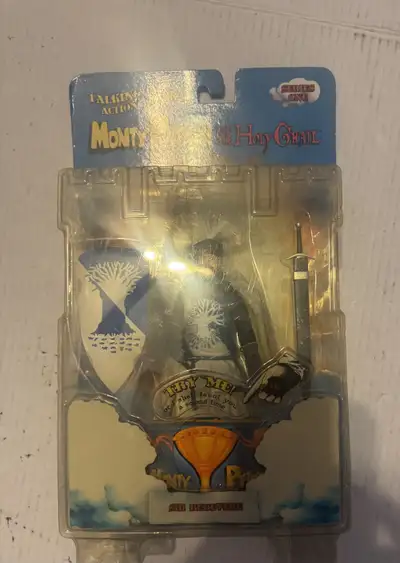 For sale is a new Monty Python and the Holy Grail Sir Bedevere action figure, a nostalgic piece for...