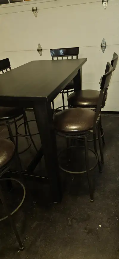 Bar Height table and 6 chairs, View more
