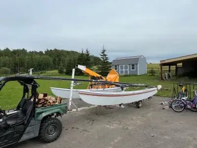16 foot hobby cat boat. Orange crusher Brand new sails and brand new trampoline in bags in dry stora...