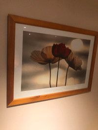 Nicely Framed Painting of Flowers