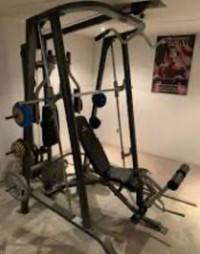 Smith machine with bench 