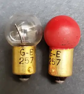 New GE 257 14V Clear & Red Miniature Flasher /Blinker Light Bulb, View more