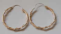 14k  - 25mm Rose Gold Hoop Earrings 