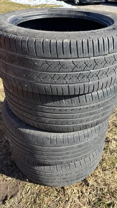 Here are four used Continental tires, size 215/55R16 97H, ready to roll onto your vehicle! These tir...