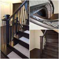 Staircase, Railings and Hardwood Floors