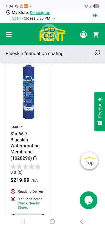 Blueskin foundation membrane.Full unopened roll, View more