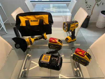 Dewalt Grinder & Flashlight (with batteries) , View more