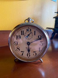 Vintage Westclox America Metal Wind Up Retro Alarm Clock 1932