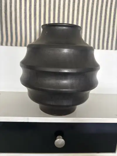 8” Black Ceramic  Decorative Vase, View more