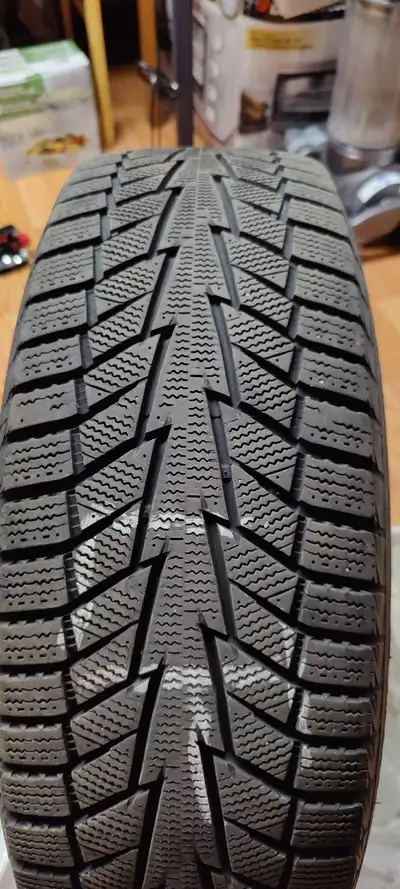 I'm selling a complete set of 4, used Hankook Winter tire, size 205/65R15 95T, mounted on a steel ri...