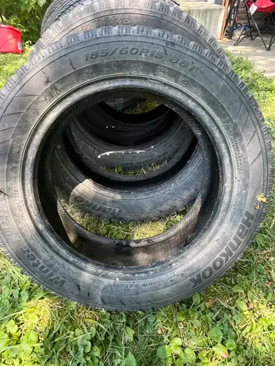 Set of winter tires size 185,60,15 Pick up st Catherine thanks