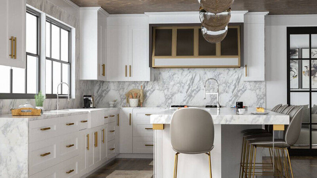 New White Shaker Kitchen Cabinets 10x10 All Wood RTA DIY $2695 in Cabinets & Countertops in Mississauga / Peel Region - Image 3