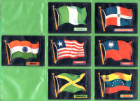 1970 O-Pee-Chee Flags of the World lot de 7 drapeaux nm/mint