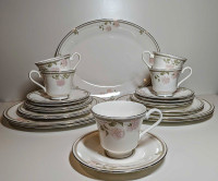 1984 Royal Doulton Twilight Rose China Set - 4 Place Setting