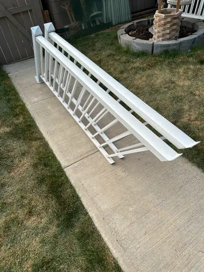 Pair Of White 6 Step Aluminum Deck Railing Stairs, View more