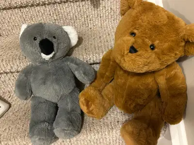Stuffed animals $10 each - 16” koala and 19” bear, View more