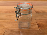 Small Glass Mason Jar with Hinged Lid and Rubber Seal BRAND NEW