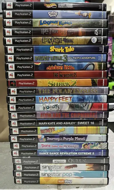 $10-$15 each except for the 2 games I’ve noted: Robots the movie the game Happy Feet The Polar Expre...
