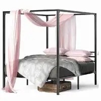 Black Metal Canopy Bed Frame (Full)