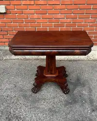 Antique empire mahogany flip top game table circa 1800s