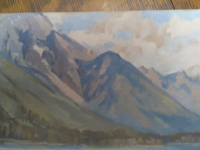 George Thomson oil on artist board of the Canadian Rockies in Arts & Collectibles in Windsor Region - Image 3