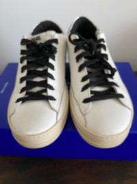 NEW! P448 - Unisex John White Leather Sneakers MADE IN ITALY